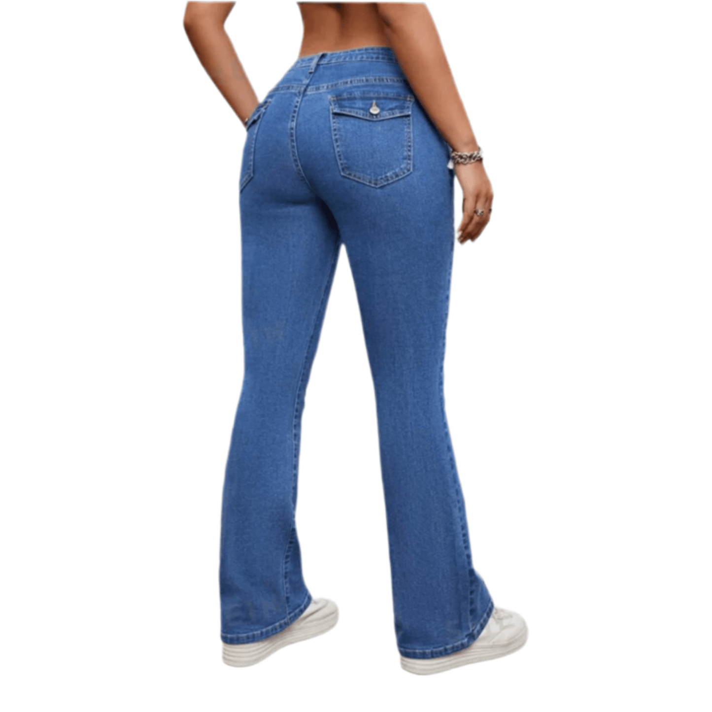 Jeans denim de pierna amplia