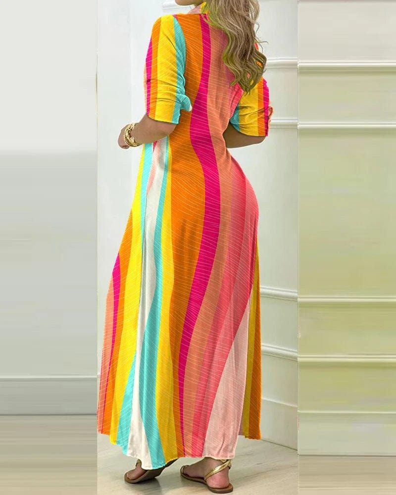 Gloude vestido camisero multicolorido