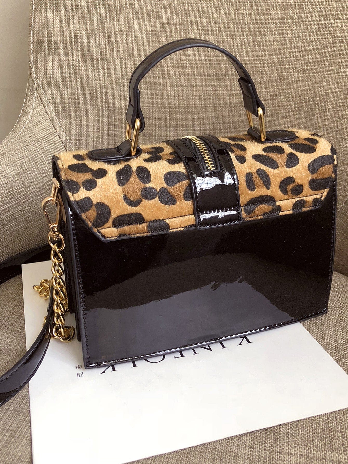 Gloue mini bolso estampado de leopardo