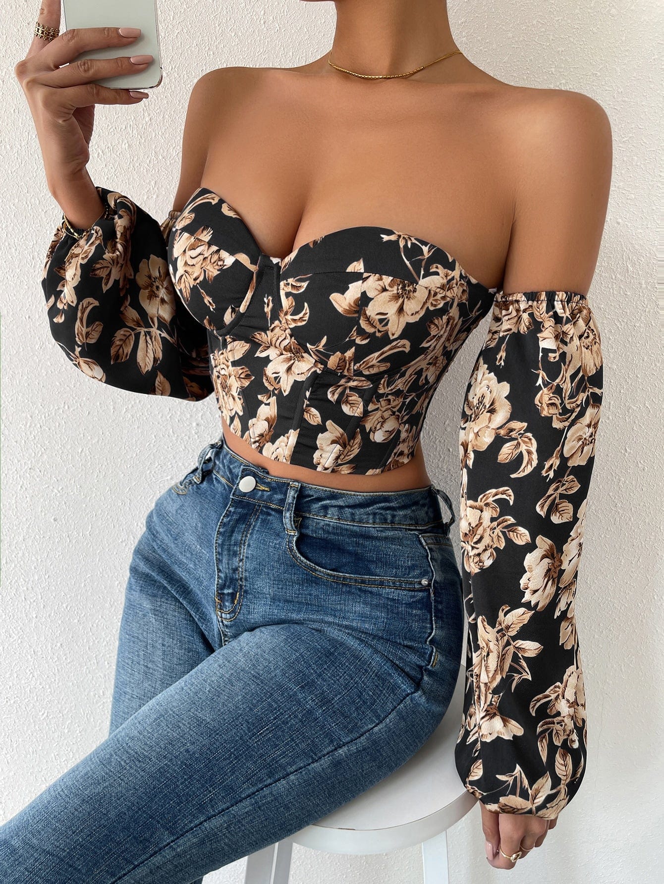 Top con estampado floral