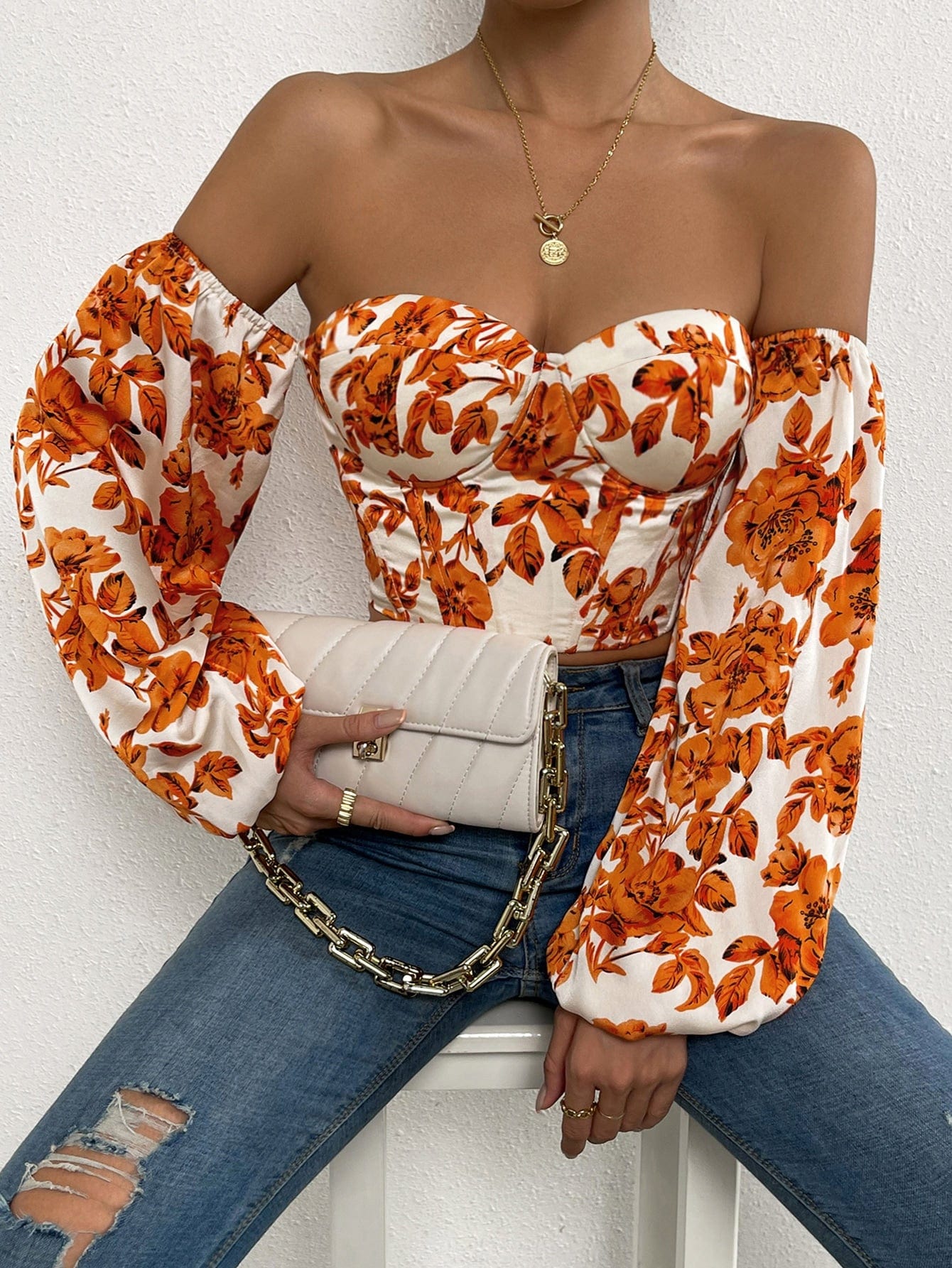 Top con estampado floral