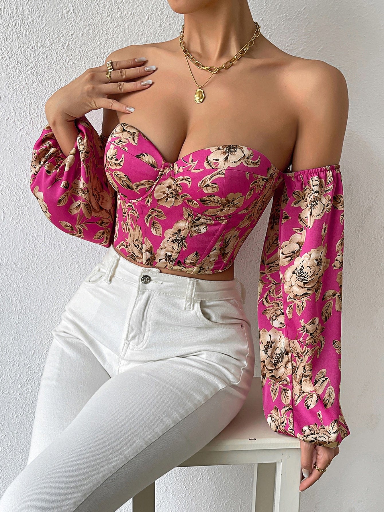 Top con estampado floral