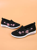 Gloude Zapatos con bordado floral sin cordones