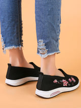 Gloude Zapatos con bordado floral sin cordones