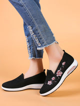 Gloude Zapatos con bordado floral sin cordones