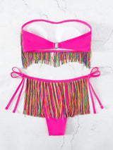 Bañador bikini ribete con fleco