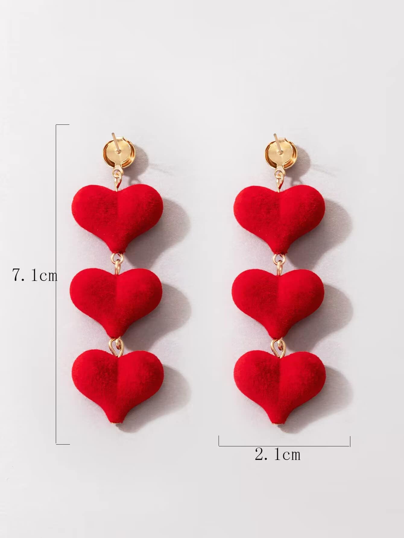 Pendientes largos con corazón