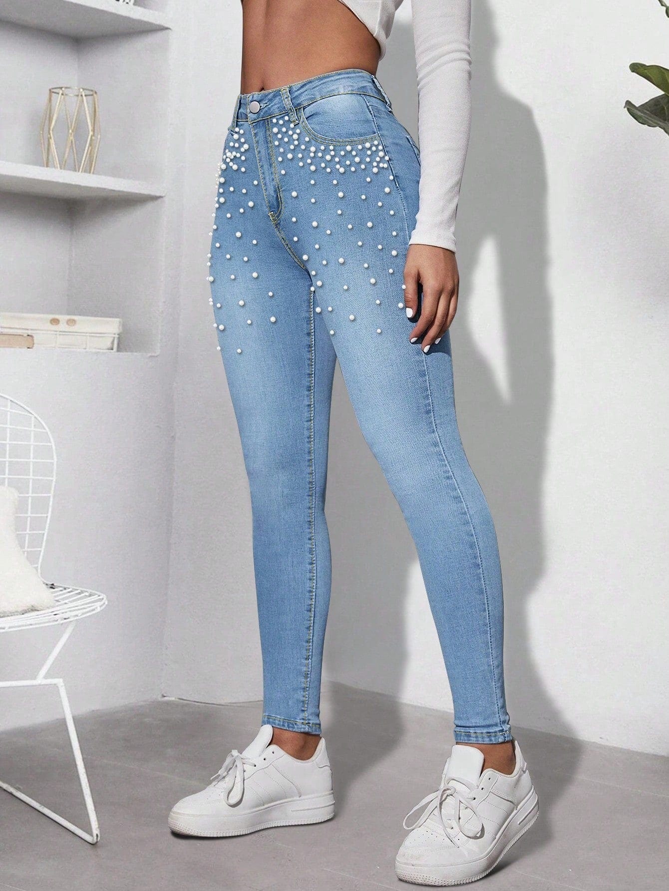 Jeans con perla