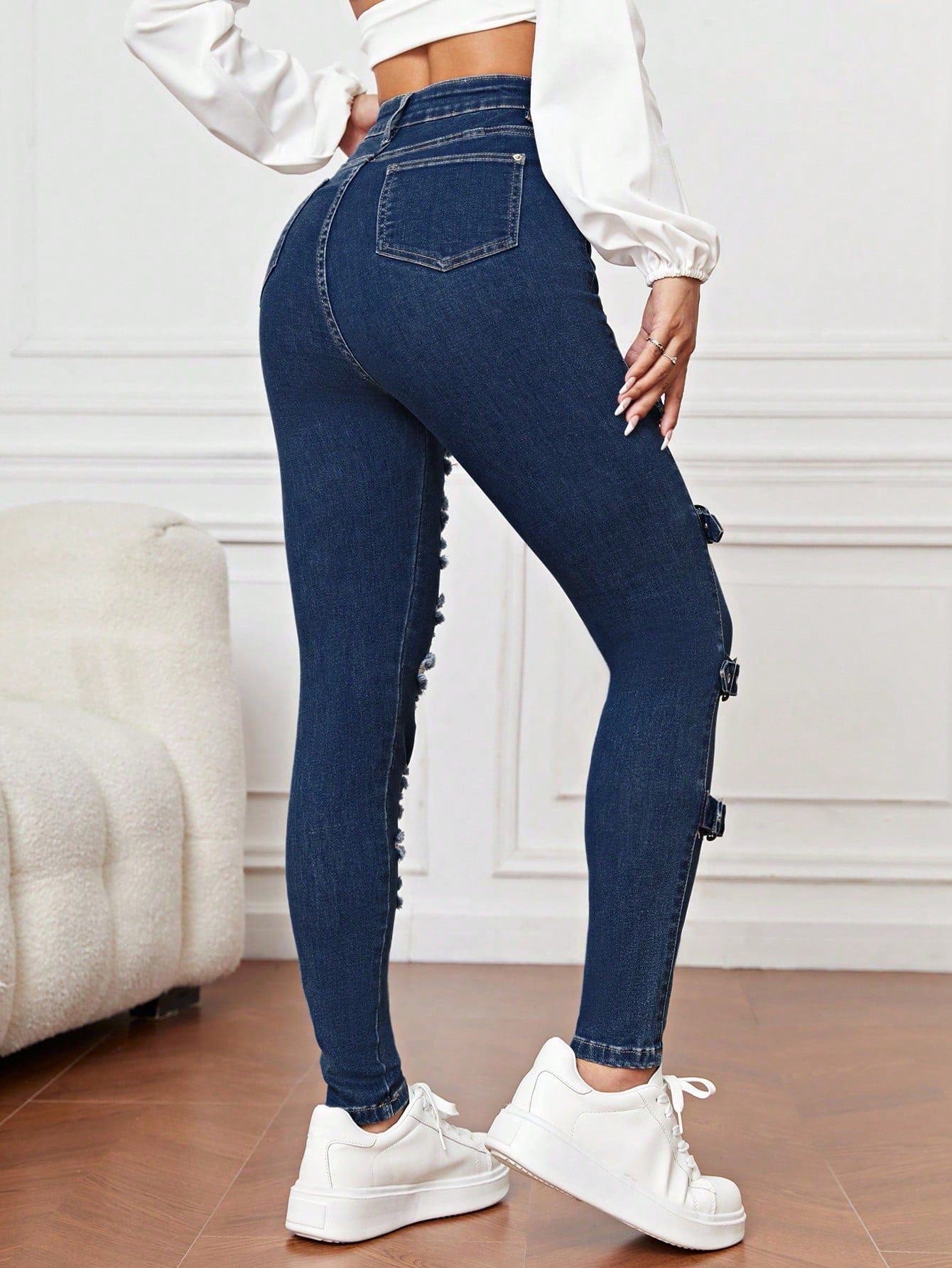 Jeans ajustados rasgados