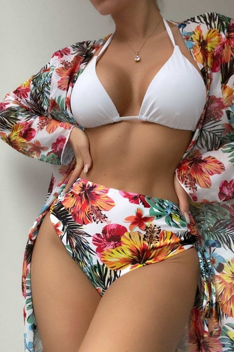 Gloudeset  traje de baño con estampado Tropical