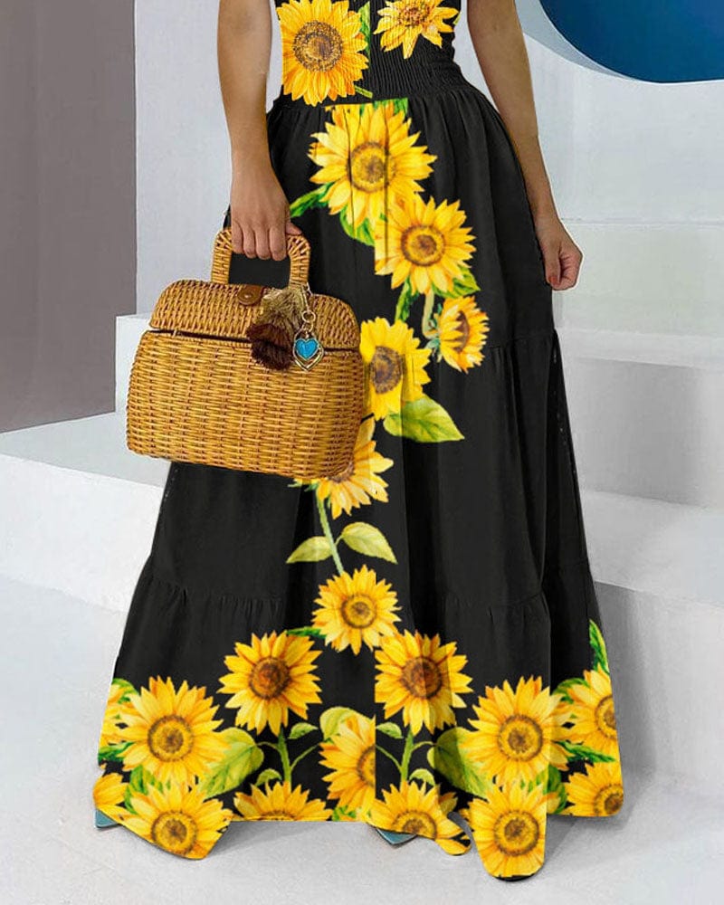 Gloude vestido con estampado girasoles