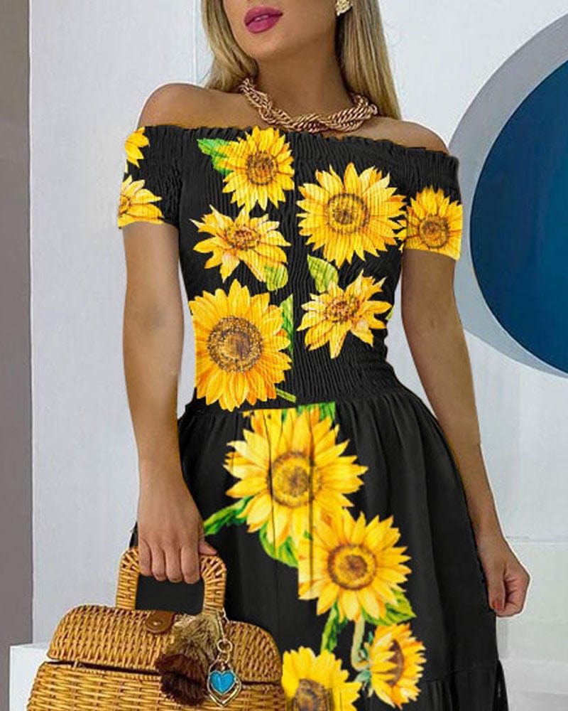 Gloude vestido con estampado girasoles